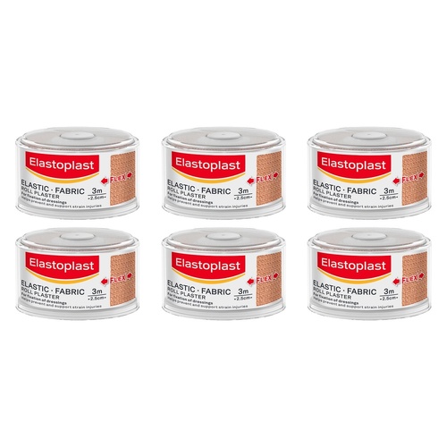 Elastoplast Elastic Fabric Roll Plaster 2.5cm x 3m Pack of 6