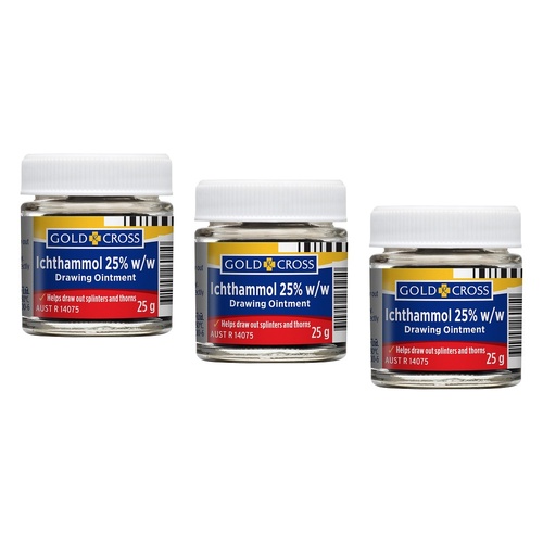 Goldx Ichthammol Ointment 25% 25g Pack of 3