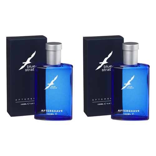 Blue Stratos Aftershave 100mL Pack of 2