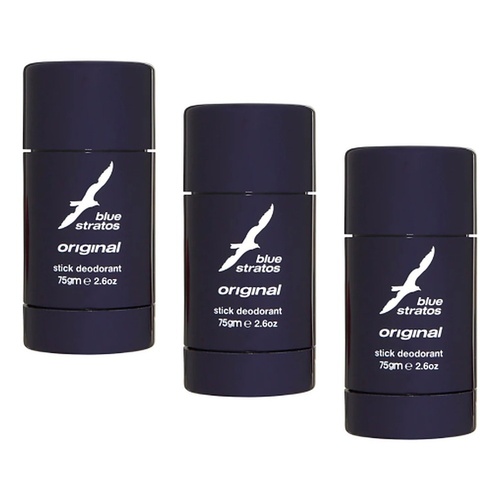 Blue Stratos Deodorant Stick Original 75g x 6 Bundle of 3