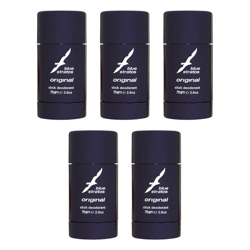 Blue Stratos Deodorant Stick Original 75g x 6 Bundle of 5