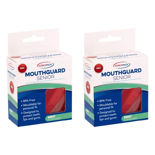 SurgiPack Mouthguard Senior Red Pack of 2