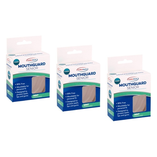 SurgiPack Mouthguard Senior Clear Pack of 3
