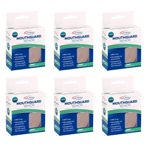 SurgiPack Mouthguard Senior Clear Pack of 6