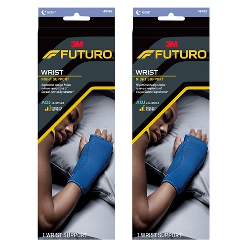 Futuro Wrist Night Support Adjustable Blue Pack of 2