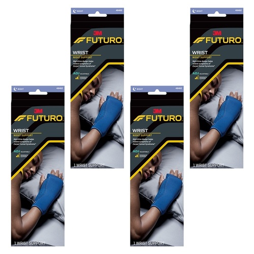 Futuro Wrist Night Support Adjustable Blue Pack of 4