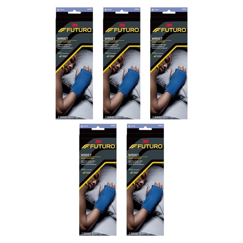 Futuro Wrist Night Support Adjustable Blue Pack of 5