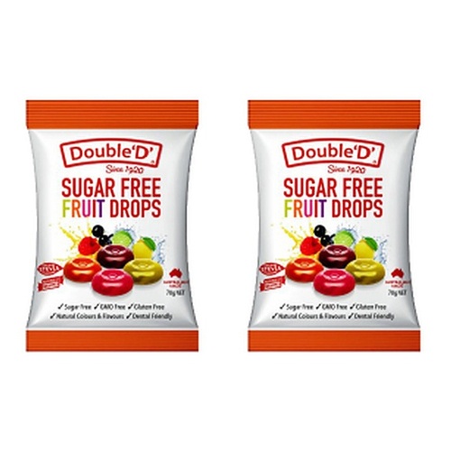 Double D Sugar Free Fruit Drops 70g x 12 Bundle of 2