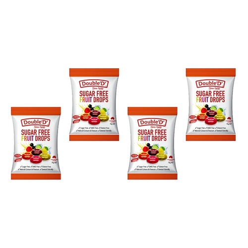 Double D Sugar Free Fruit Drops 70g x 12 Bundle of 4