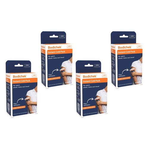 Bodichek Instant Cold Pack Large 15.5cm x 21.5cm Bundle of 4