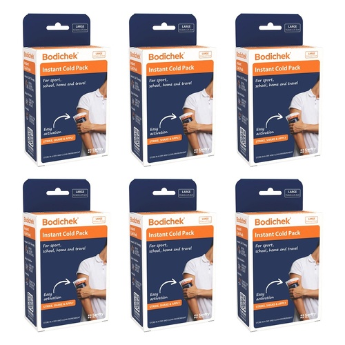 Bodichek Instant Cold Pack Large 15.5cm x 21.5cm Bundle of 6
