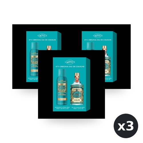 4711 Original 2 Piece Set - Eau De Cologne EDC 100ml + Deodorant Spray 150ml Pack of 3