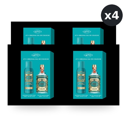 4711 Original 2 Piece Set - Eau De Cologne EDC 100ml + Deodorant Spray 150ml Pack of 4