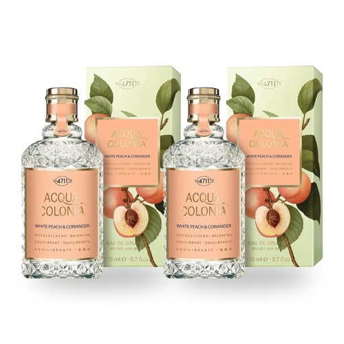 4711 Acqua Colonia White Peach & Coriander Eau De Cologne EDC Spray 170ml Pack of 2