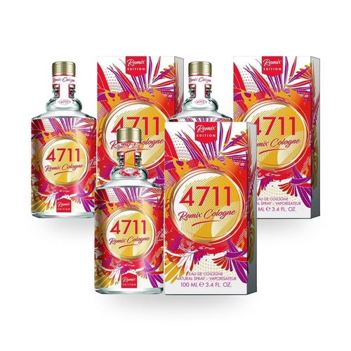 4711 Remix Exotic Paradise (Grapefruit) Eau De Cologne EDC Natural Spray 100ml Pack of 3