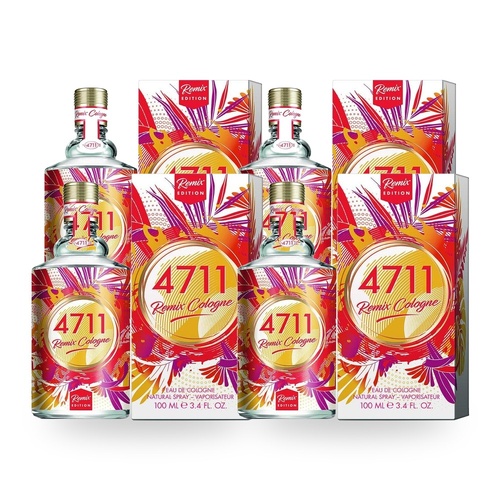 4711 Remix Exotic Paradise (Grapefruit) Eau De Cologne EDC Natural Spray 100ml Pack of 4