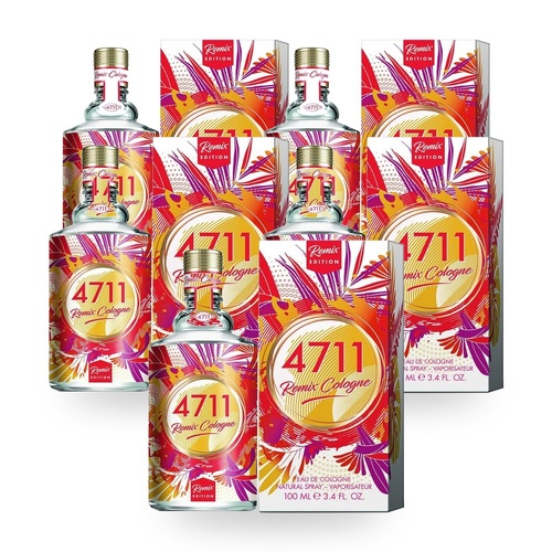 4711 Remix Exotic Paradise (Grapefruit) Eau De Cologne EDC Natural Spray 100ml Pack of 5