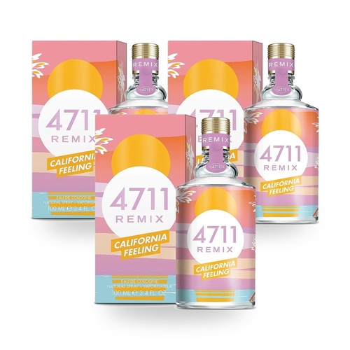 4711 Remix California Eau De Cologne EDC Natural Spray 100ml Pack of 3