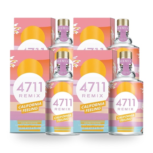 4711 Remix California Eau De Cologne EDC Natural Spray 100ml Pack of 4