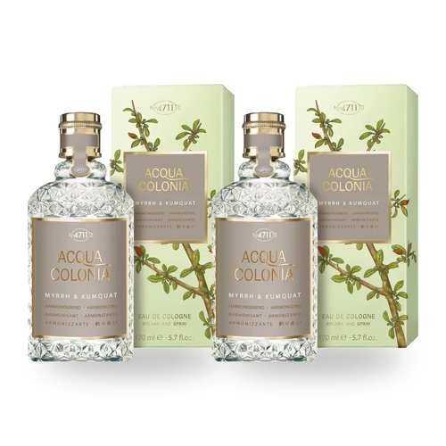4711 Acqua Colonia Myrrh & Kumquat Eau De Cologne EDC Spray 170ml Pack of 2