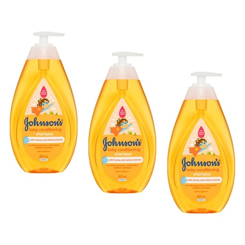 Johnson's Hypoallergenic Conditioning Baby Shampoo & Cleansing Wash Pack of 3