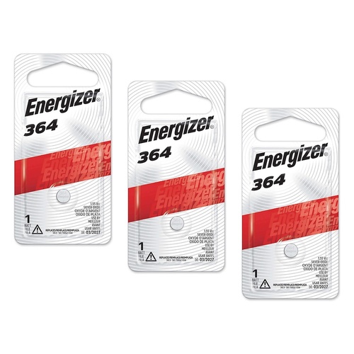 Energizer 364 Silver Oxide Watch Battery Pack of 3