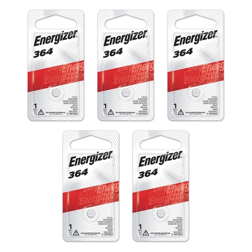 Energizer 364 Silver Oxide Watch Battery Pack of 5