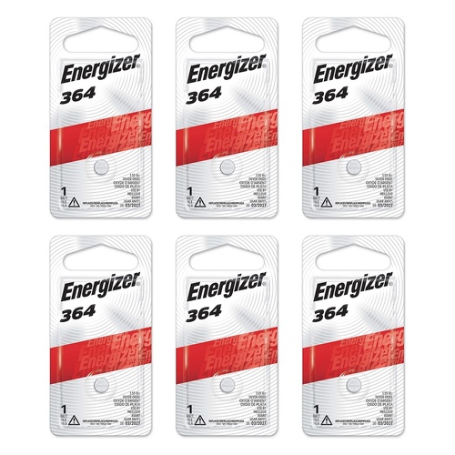Energizer 364 Silver Oxide Watch Battery Pack of 6