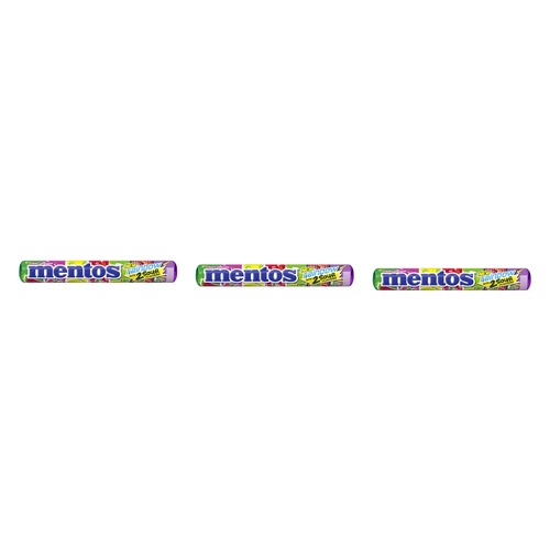 Mentos Rainbow Roll Assorted Fruit Flavours 14 Pack x 40 Bundle of 3