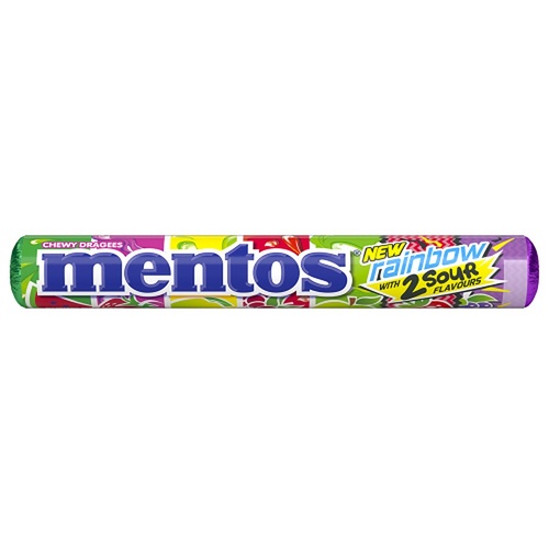 Mentos Rainbow Roll Assorted Fruit Flavours 14 Pack x 40