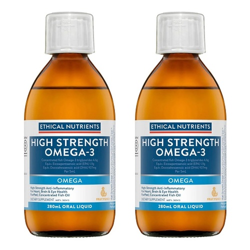 Ethical Nutrients High Strength Omega-3 Fruit Punch 280mL Pack of 2