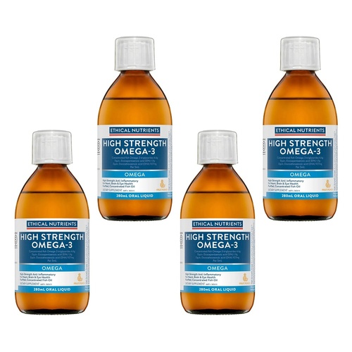 Ethical Nutrients High Strength Omega-3 Fruit Punch 280mL Pack of 4