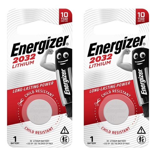 Energizer ECR2032 Lithium Coin Battery Pack of 2