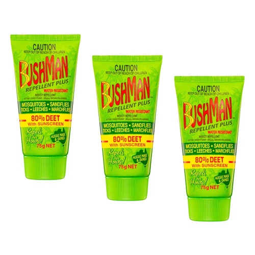 Bushman Plus Gel with Sunscreen & Insect Repellent 75g Pack of 3