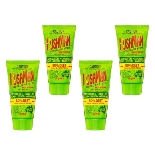 Bushman Plus Gel with Sunscreen & Insect Repellent 75g Pack of 4