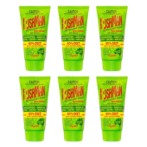 Bushman Plus Gel with Sunscreen & Insect Repellent 75g Pack of 6