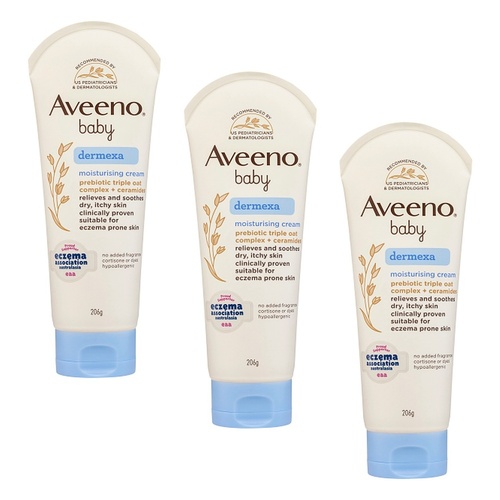 Aveeno Baby Dermexa Moisturising Cream 206g Pack of 3