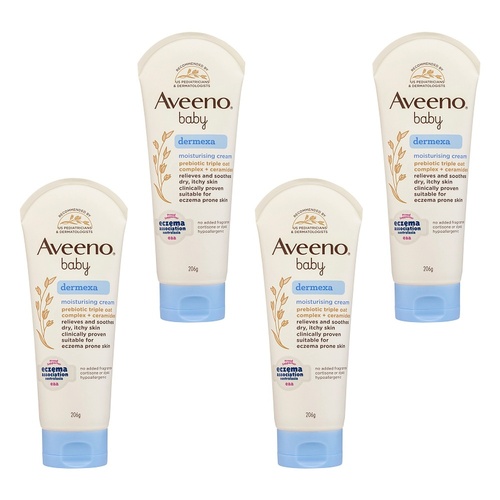 Aveeno Baby Dermexa Moisturising Cream 206g Pack of 4