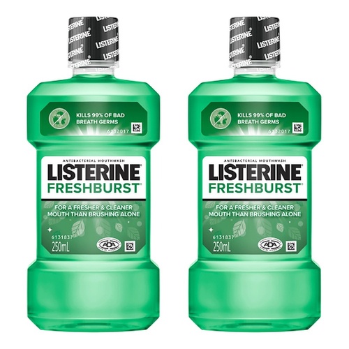 Listerine FreshBurst Antibacterial Mouthwash 250mL Pack of 2