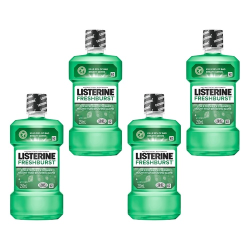 Listerine FreshBurst Antibacterial Mouthwash 250mL Pack of 4