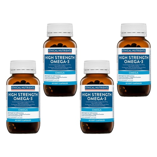 Ethical Nutrients High Strength Omega-3 Fish Oil 60 Capsules Pack of 4