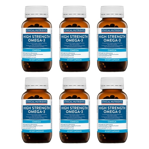 Ethical Nutrients High Strength Omega-3 Fish Oil 60 Capsules Pack of 6