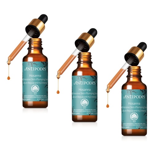 Antipodes Hosanna H2O Intensive Skin-Plumping Serum 30mL Pack of 3