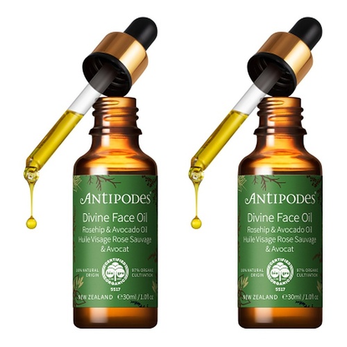 Antipodes Divine Face Oil Organic Avocado Oil & Rosehip 30mL Pack of 2