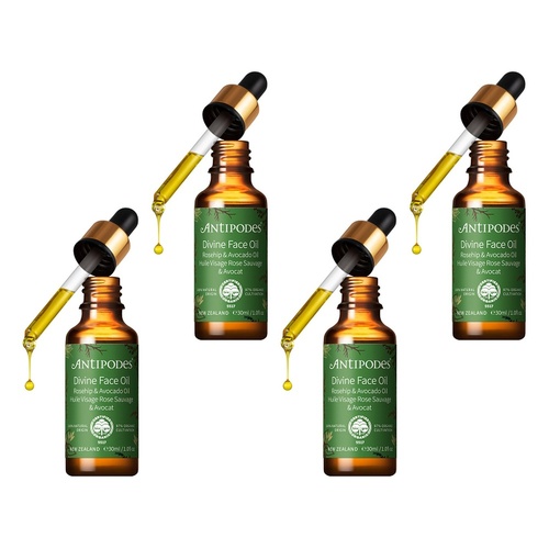 Antipodes Divine Face Oil Organic Avocado Oil & Rosehip 30mL Pack of 4