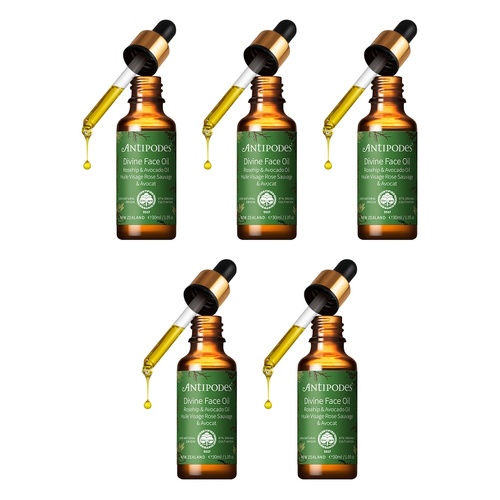 Antipodes Divine Face Oil Organic Avocado Oil & Rosehip 30mL Pack of 5
