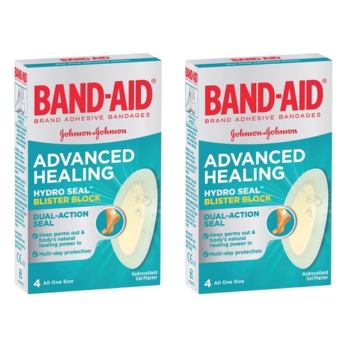 Band-Aid Advanced Healing Hydro Seal Blister Block Gel 4 Pack x 6 Bundle of 2