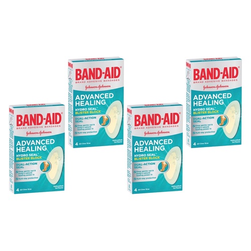 Band-Aid Advanced Healing Hydro Seal Blister Block Gel 4 Pack x 6 Bundle of 4