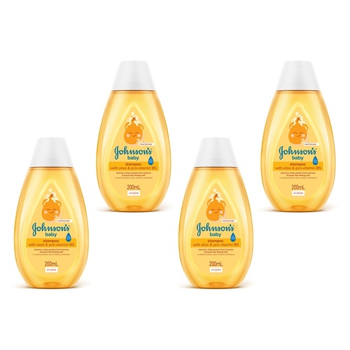 Johnson's Baby Shampoo with Aloe & Pro-Vitamin B5 200mL Pack of 4