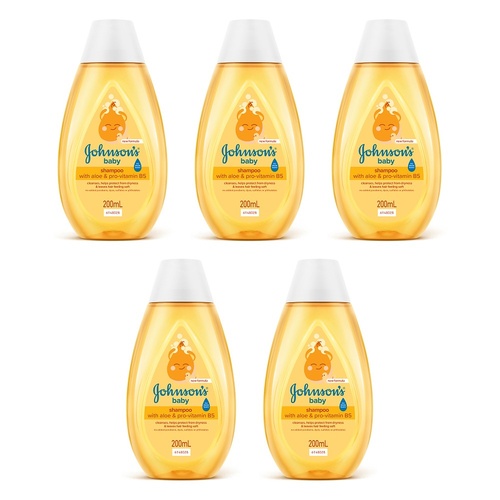 Johnson's Baby Shampoo with Aloe & Pro-Vitamin B5 200mL Pack of 5